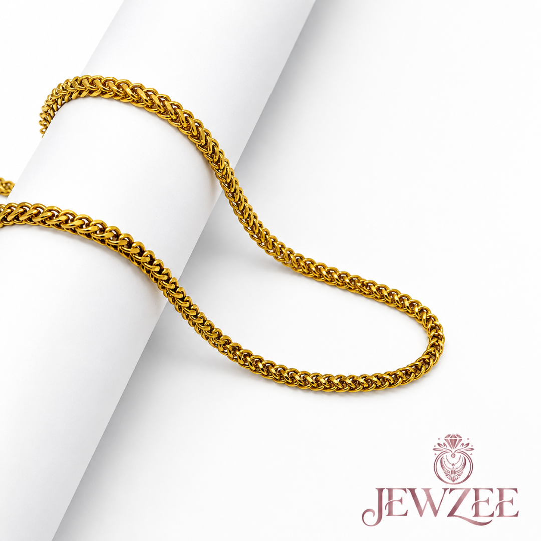 Box Charm 18K Gold Plated Chain