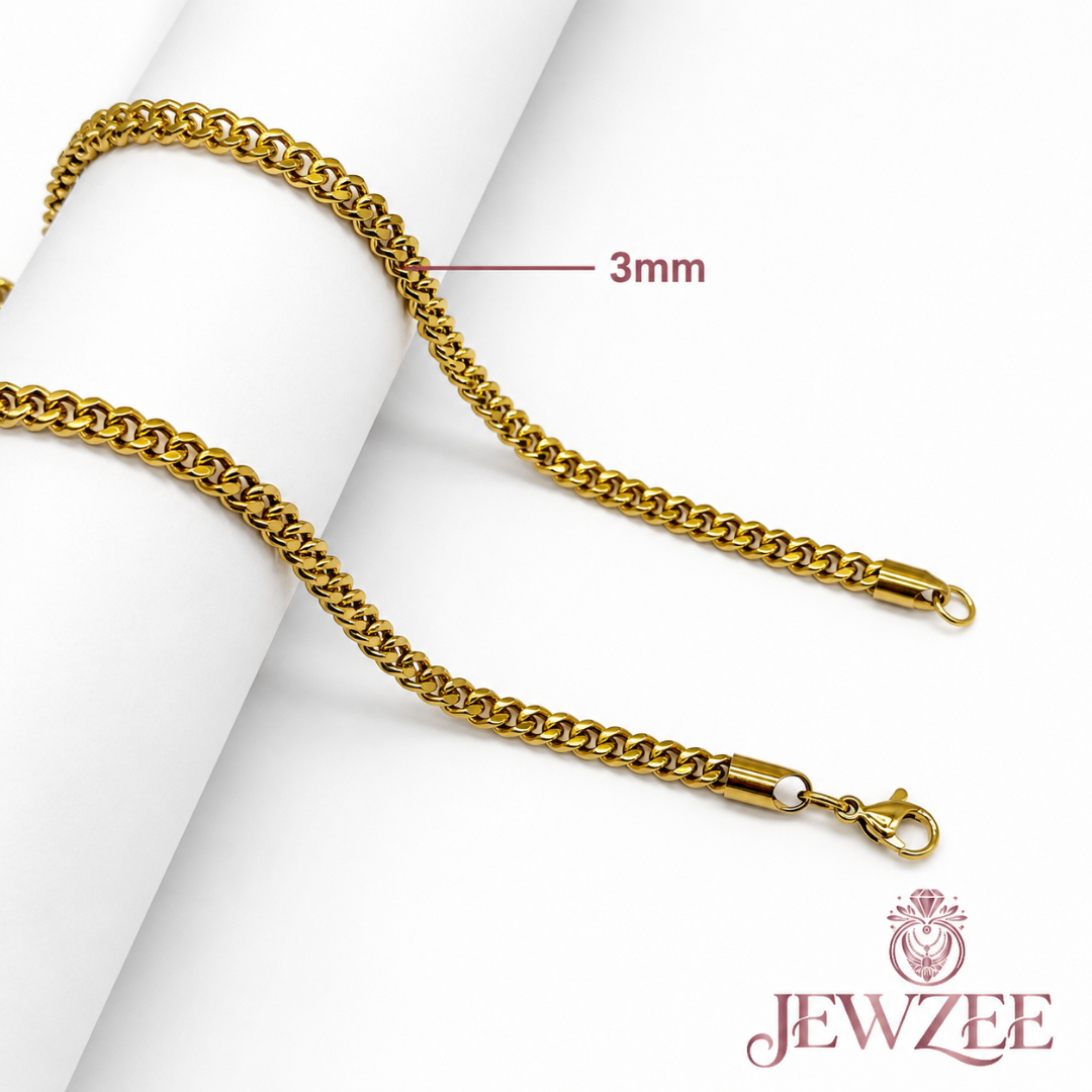 Box Charm 18K Gold Plated Chain