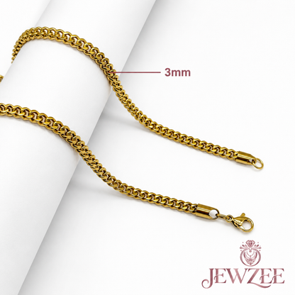 Box Charm 18K Gold Plated Chain