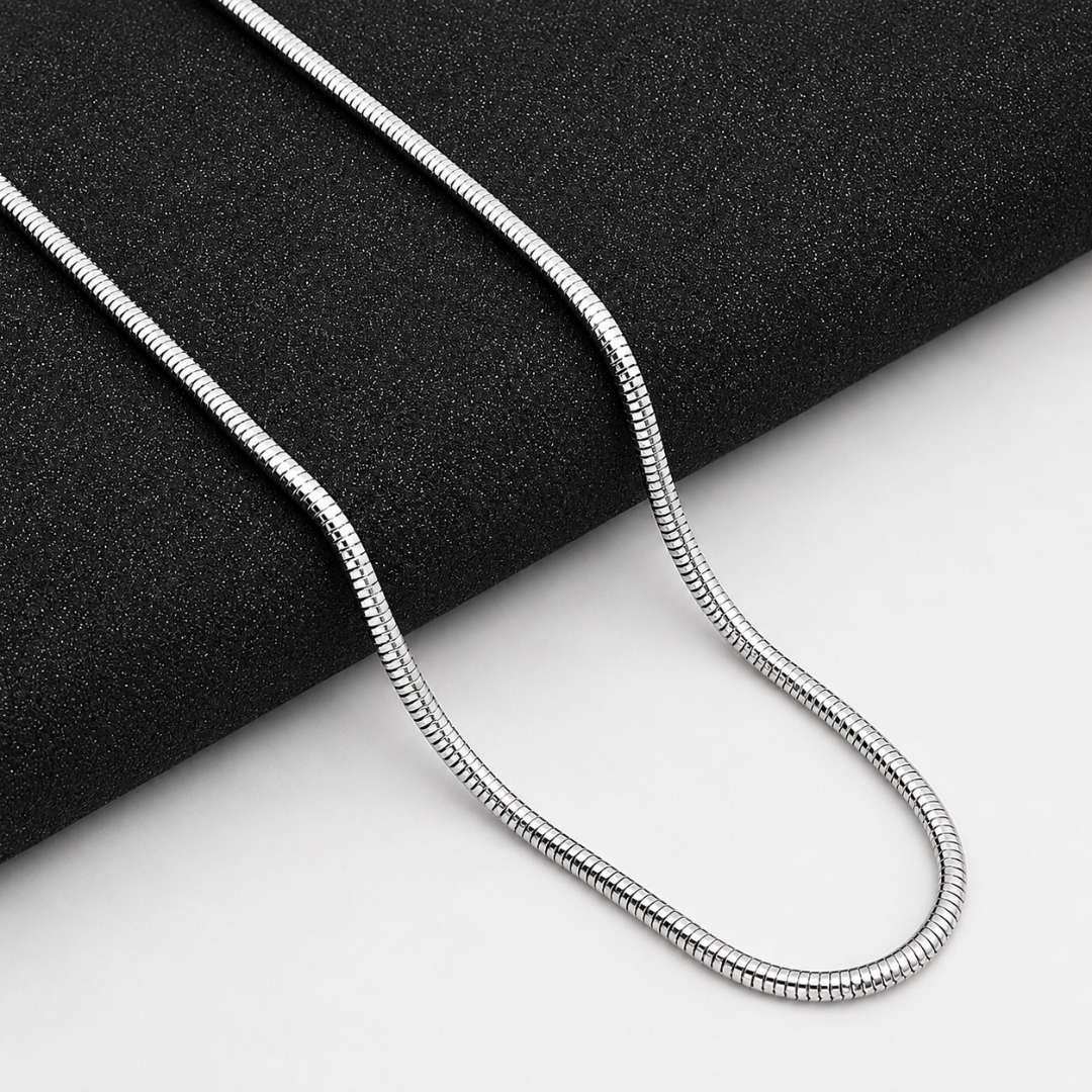 Round Snake Silver Chain