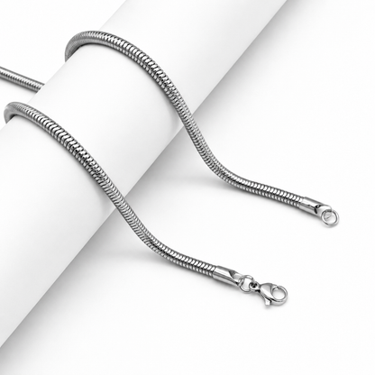 Round Snake Silver Chain