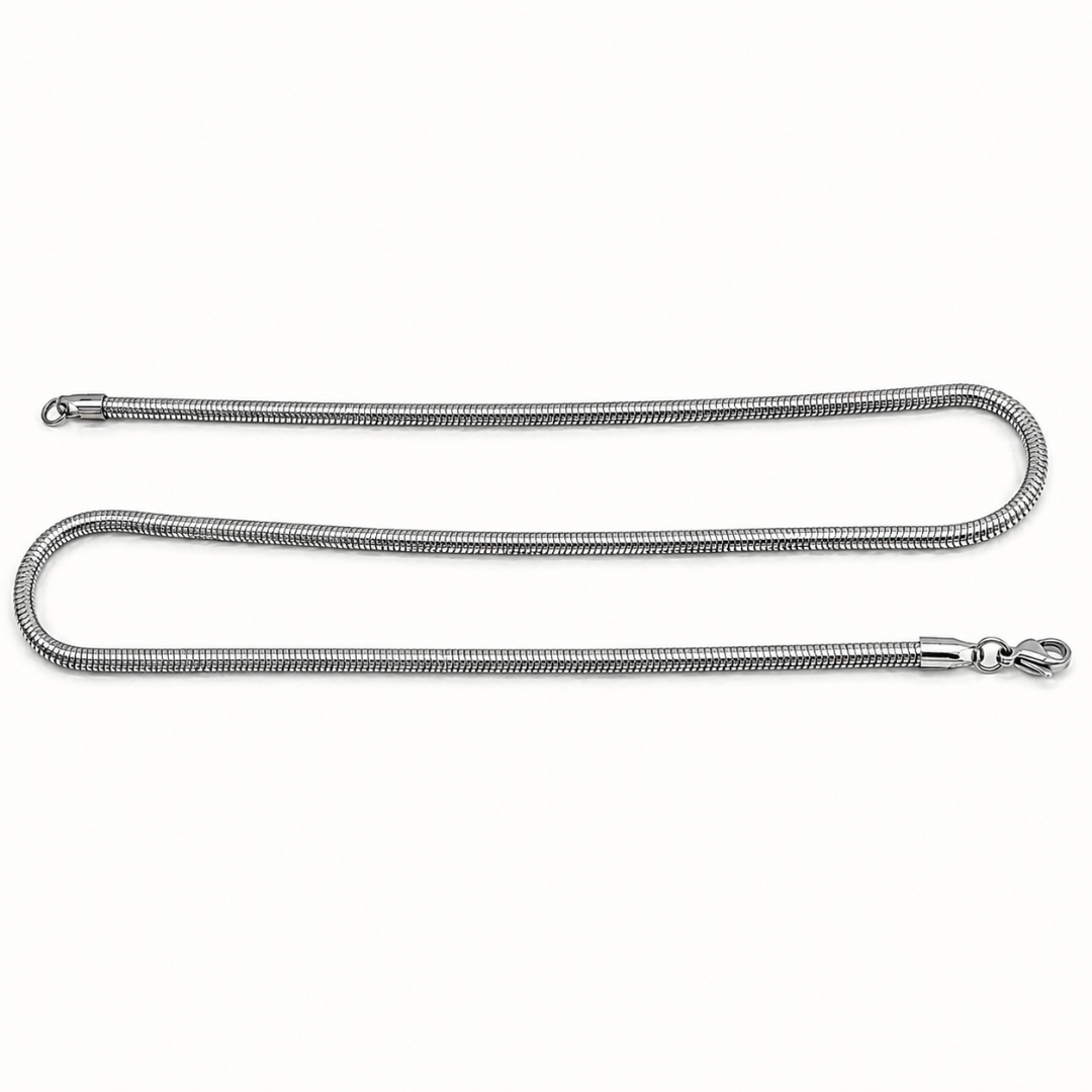 Round Snake Silver Chain