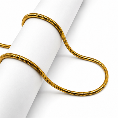 Round Snake 18K Gold Plated Chain