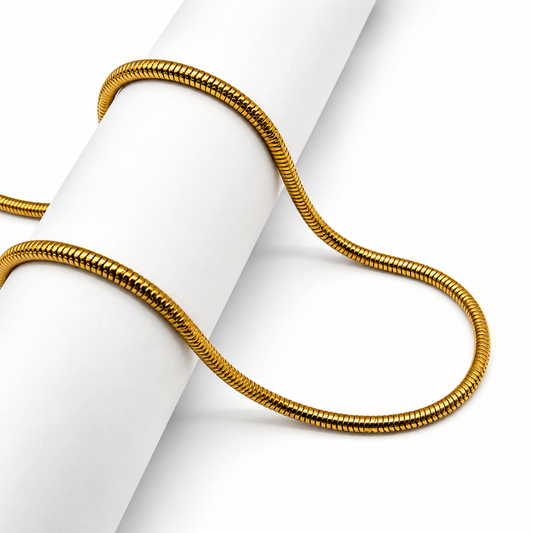 Round Snake 18K Gold Plated Chain