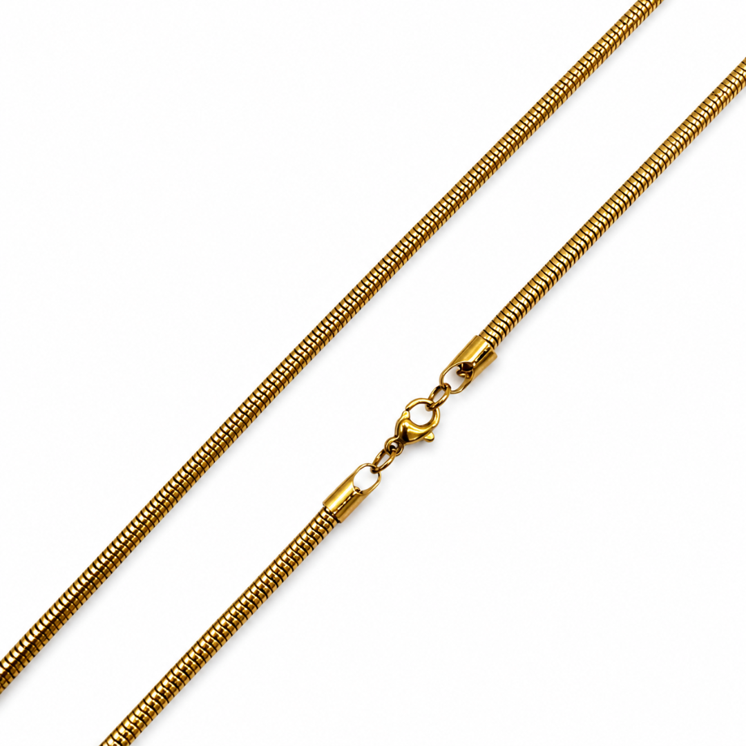 Round Snake 18K Gold Plated Chain