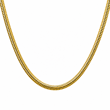 Round Snake 18K Gold Plated Chain