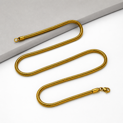 Round Snake 18K Gold Plated Chain