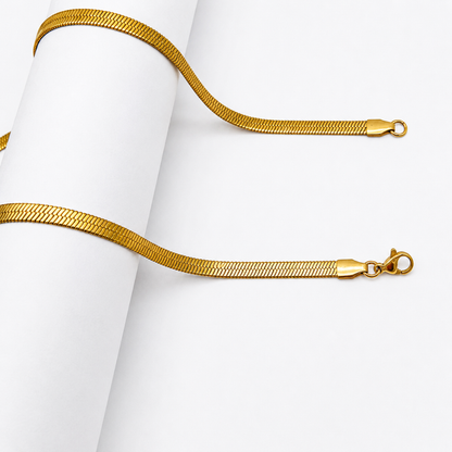Flat Design 18K Gold Plated Chain