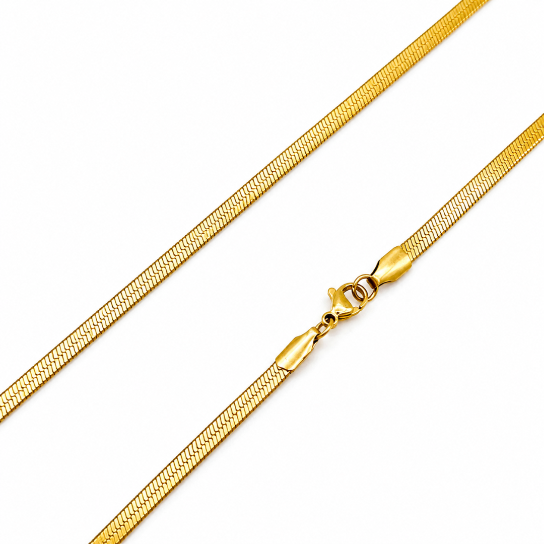Flat Design 18K Gold Plated Chain