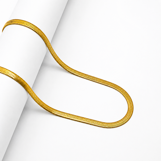 Flat Design 18K Gold Plated Chain