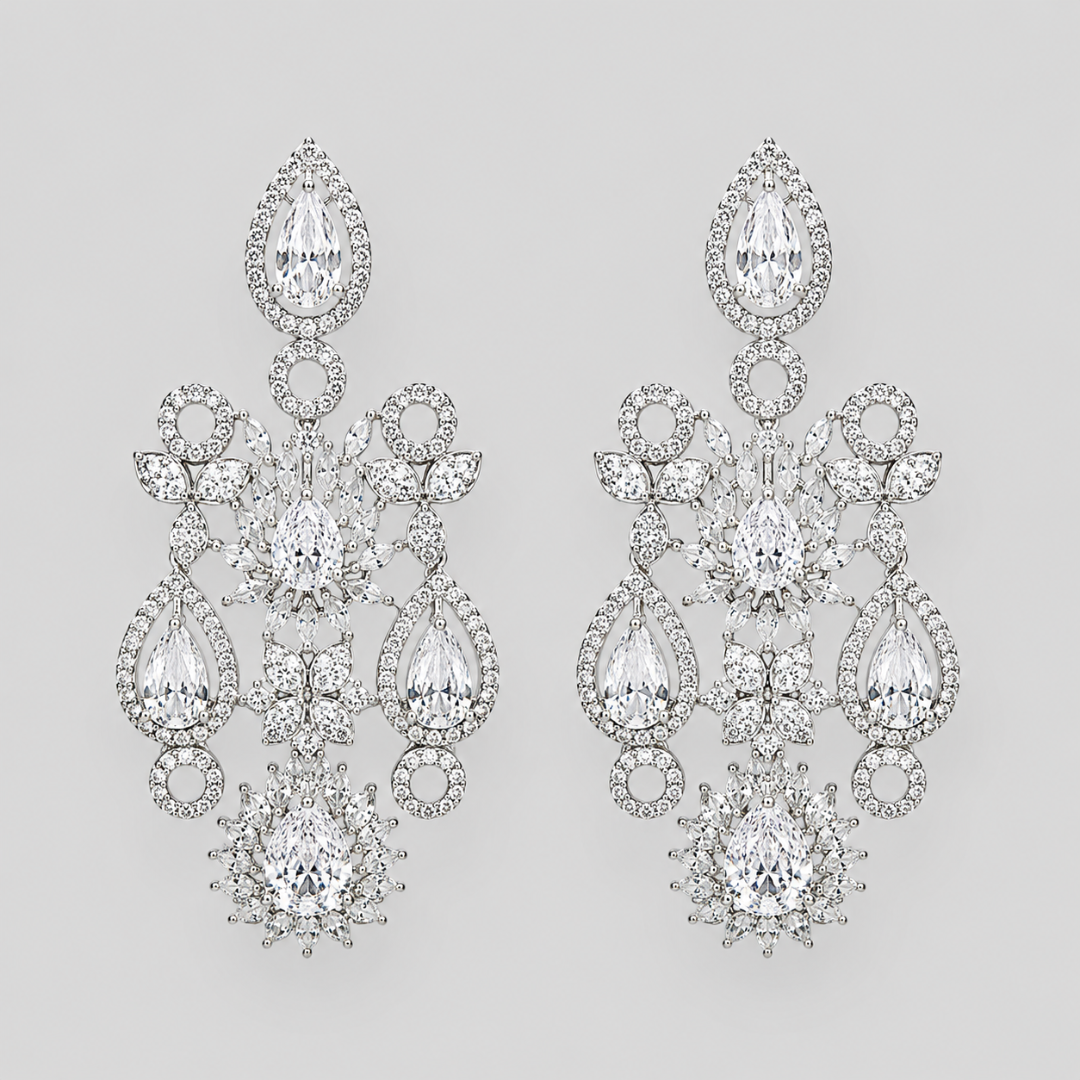 Silver Crystal Royale Earrings