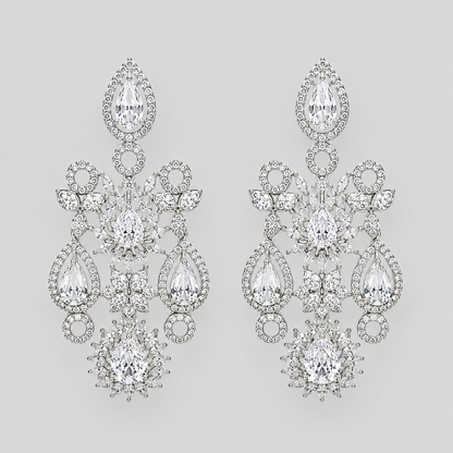 Silver Crystal Royale Earrings