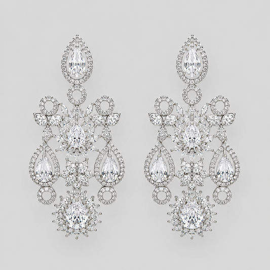 Silver Crystal Royale Earrings