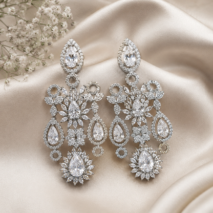 Silver Crystal Royale Earrings