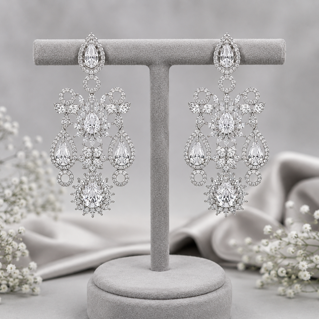 Silver Crystal Royale Earrings