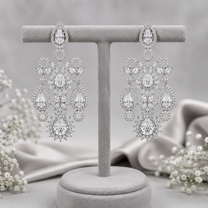 Silver Crystal Royale Earrings
