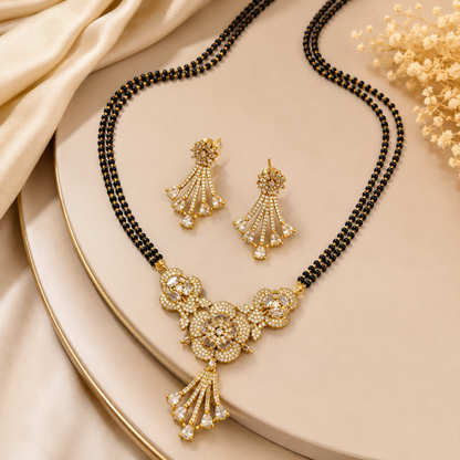 Royal Floral Mangalsutra Necklace Set
