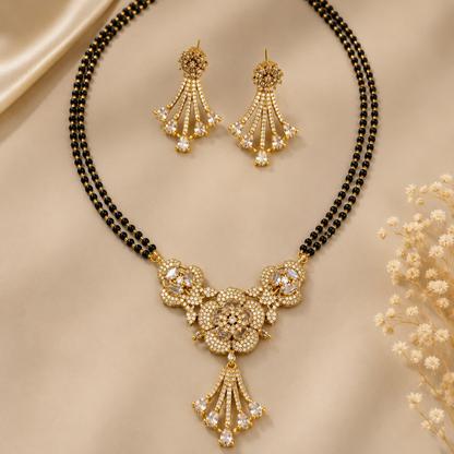 Royal Floral Mangalsutra Necklace Set