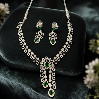 Royal Green Stone Necklace Set